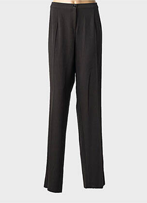 Pantalon droit taille à pinces taille normale noir ELENA MIRO femme