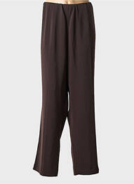 Pantalon droit tissage crêpe taille normale marron SEMPRE PIU BY CHALOU femme
