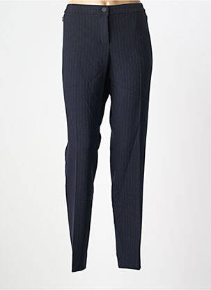 Pantalon chino fermeture zippée sous rabat boutonné taille normale bleu ROSNER femme