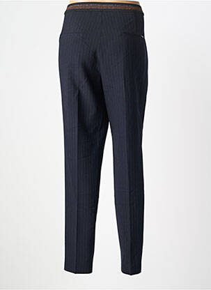Pantalon chino fermeture zippée sous rabat boutonné taille normale bleu ROSNER femme
