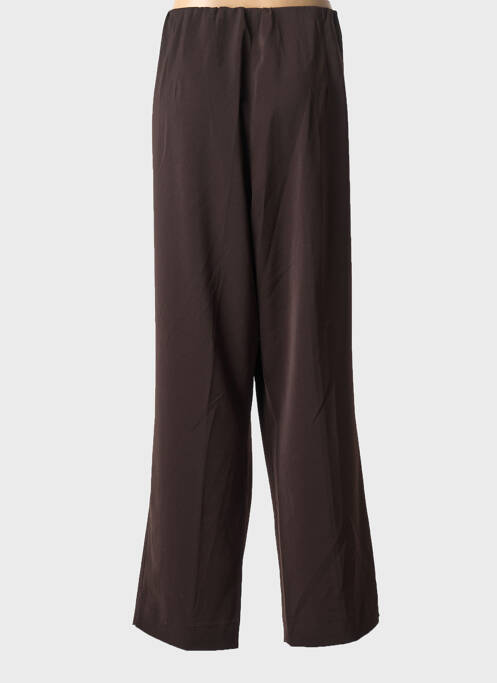 Pantalon droit tissage crêpe taille normale marron SEMPRE PIU BY CHALOU femme