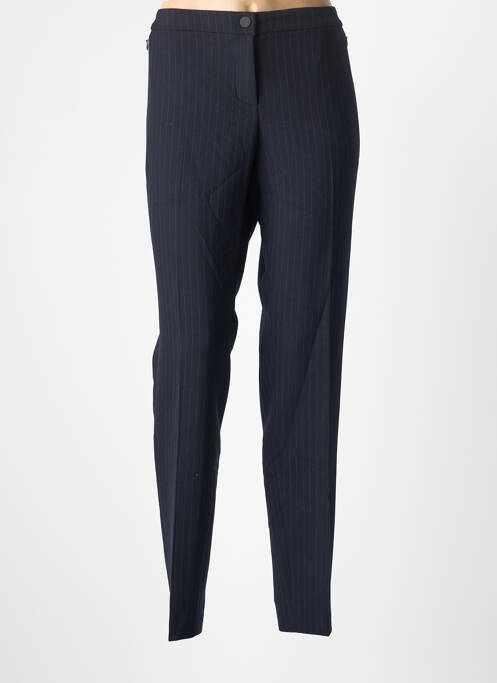 Pantalon chino fermeture zippée sous rabat boutonné taille normale bleu ROSNER femme