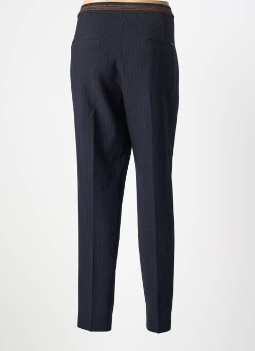 Pantalon chino fermeture zippée sous rabat boutonné taille normale bleu ROSNER femme