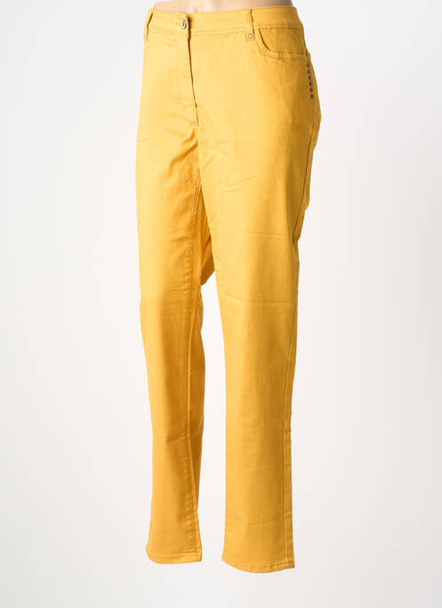 Jeans coupe slim stretch taille normale jaune BRANDTEX femme