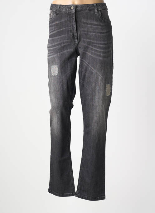 Jeans coupe droite effet usé délavé taille normale noir PERSONA BY MARINA RINALDI femme
