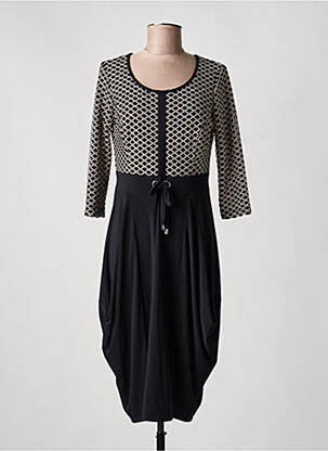 Robe mi-longue manches 3/4 manches 3/4 noir JOSEPH RIBKOFF femme