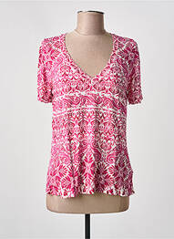 Pull coupe cintrée manches courtes rose IVKO femme