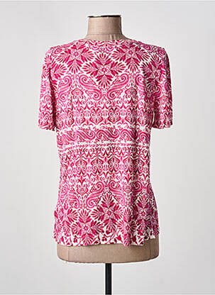 Pull coupe cintrée manches courtes rose IVKO femme