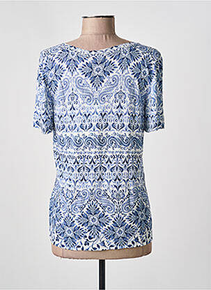 Pull coupe cintrée manches courtes bleu IVKO femme