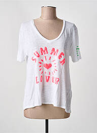 T-shirt col v manches courtes blanc GRACE femme