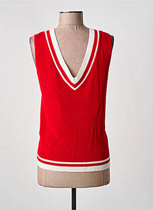 Pull coupe cintrée sans manche rouge LOLA CASADEMUNT femme