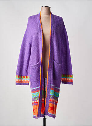 Gilet manches longues stretch violet GRACE femme