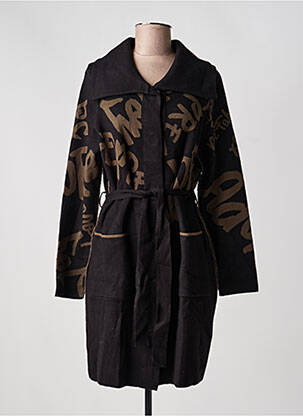 Manteau long coupe cintrée sans capuche noir JOSEPH RIBKOFF femme