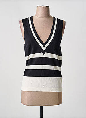 Pull col v sans manche noir LOLA CASADEMUNT femme