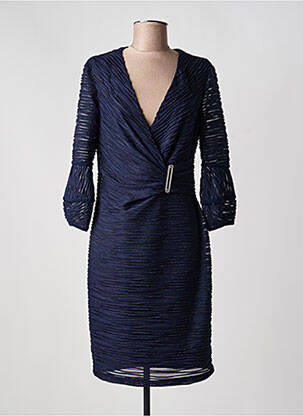 Robe mi-longue manches longues manches longues bleu JOSEPH RIBKOFF femme