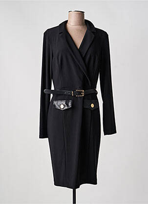 Robe mi-longue manches longues manches longues noir JOSEPH RIBKOFF femme