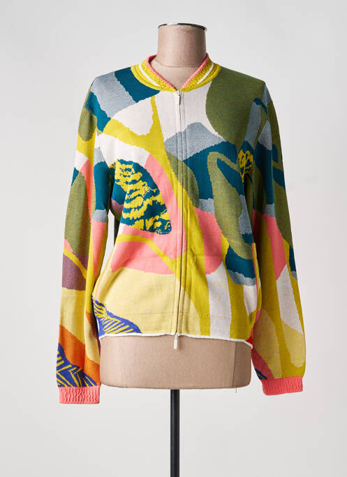 Gilet manches longues resserrée sur le bas jaune IVKO femme