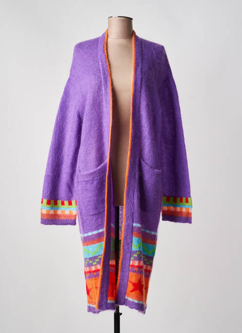 Gilet manches longues stretch violet GRACE femme