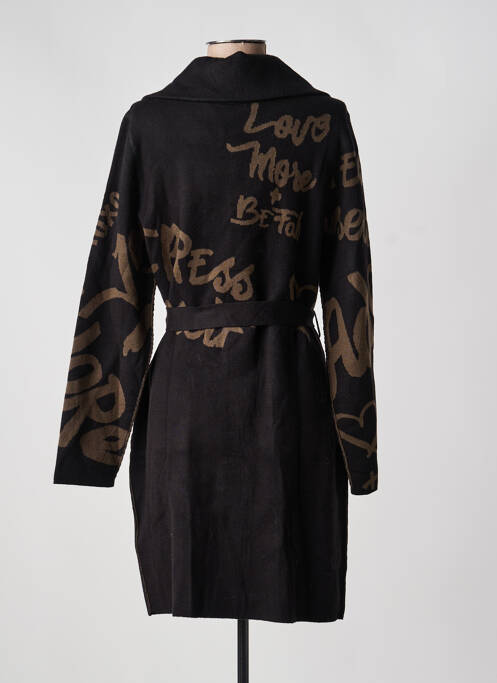 Manteau long coupe cintrée sans capuche noir JOSEPH RIBKOFF femme