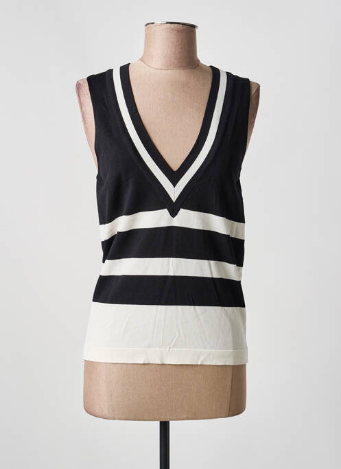 Pull col v sans manche noir LOLA CASADEMUNT femme