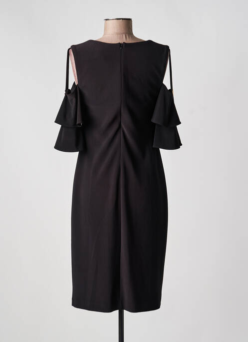 Robe mi-longue tissage crêpe manches courtes noir JOSEPH RIBKOFF femme