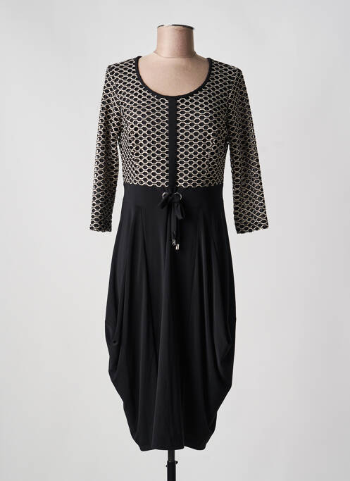 Robe mi-longue manches 3/4 manches 3/4 noir JOSEPH RIBKOFF femme