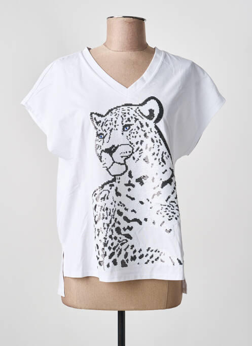 T-shirt coupe droite manches courtes blanc LOLA CASADEMUNT femme