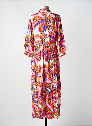 Robe longue coupe fluide manches 3/4 orange YESS. femme
