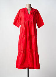 Robe mi-longue manches courtes manches courtes rouge LOLA CASADEMUNT femme