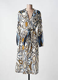 Robe mi-longue manches longues manches longues marron CATNOIR femme