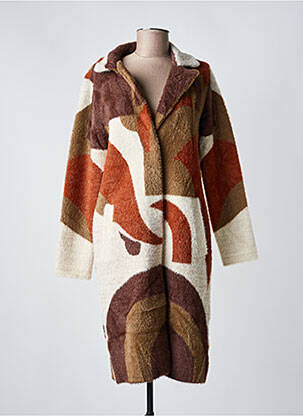 Manteau long coupe cintrée sans capuche marron JOSEPH RIBKOFF femme