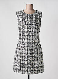 Robe courte fermeture zippée au dos sans manche argent LESLIE femme
