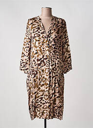 Robe mi-longue coupe fluide manches 3/4 rose CATNOIR femme