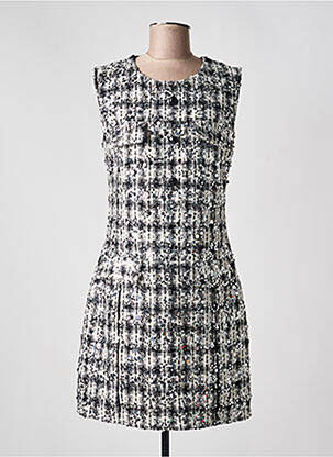 Robe courte sans manche sans manche argent LESLIE femme