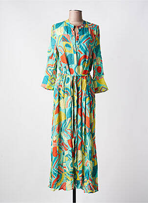 Robe longue manches longues manches longues bleu IVKO femme