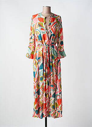 Robe longue manches longues manches longues rouge IVKO femme