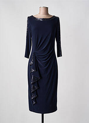 Robe mi-longue manches 3/4 manches 3/4 bleu JOSEPH RIBKOFF femme