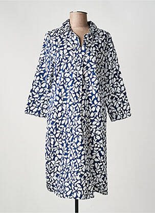 Robe mi-longue manches 3/4 manches 3/4 bleu RABE femme