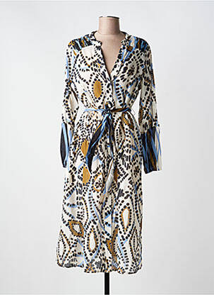 Robe mi-longue manches longues manches longues marron CATNOIR femme