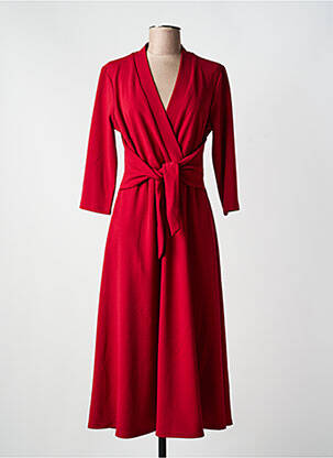 Robe mi-longue manches 3/4 manches 3/4 rouge JOSEPH RIBKOFF femme