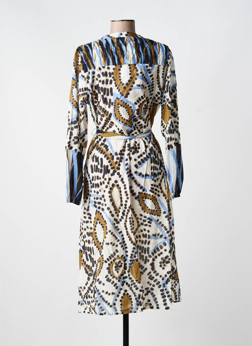 Robe mi-longue manches longues manches longues marron CATNOIR femme