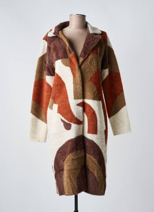 Manteau long coupe cintrée sans capuche marron JOSEPH RIBKOFF femme