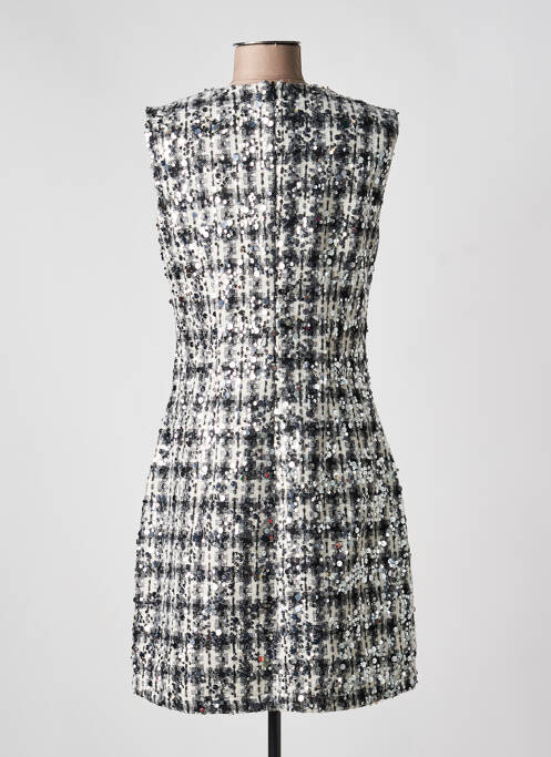 Robe courte sans manche sans manche argent LESLIE femme