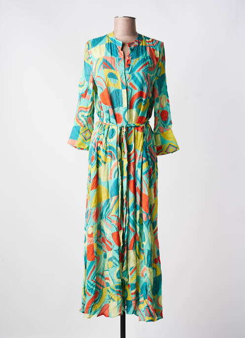 Robe longue manches longues manches longues bleu IVKO femme