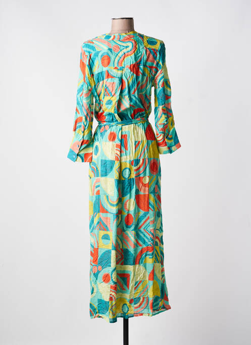 Robe longue manches longues manches longues bleu IVKO femme