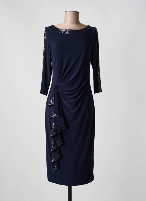 Robe mi-longue manches 3/4 manches 3/4 bleu JOSEPH RIBKOFF femme