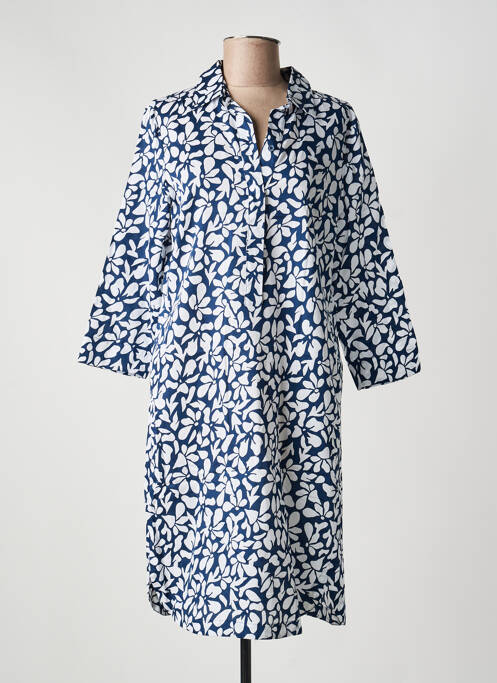 Robe mi-longue manches 3/4 manches 3/4 bleu RABE femme