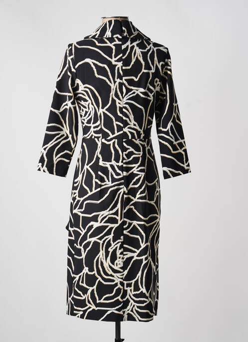 Robe mi-longue imprimé fantaisie manches longues noir JOSEPH RIBKOFF femme