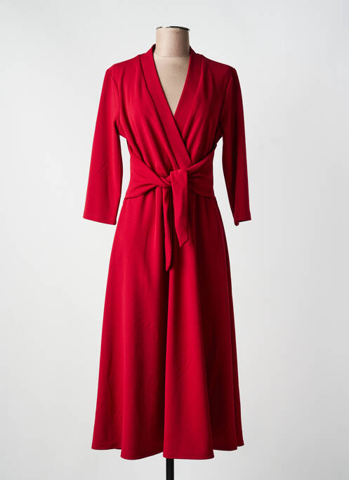 Robe mi-longue manches 3/4 manches 3/4 rouge JOSEPH RIBKOFF femme