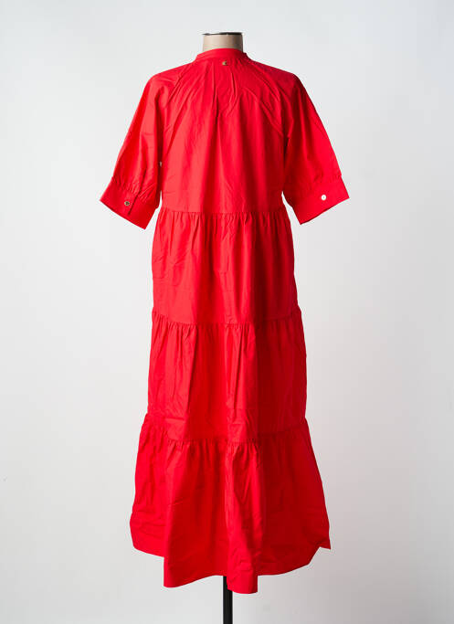 Robe mi-longue coupe évasée manches courtes rouge LOLA CASADEMUNT femme
